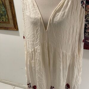 Free People Cream Floral Embroidered Dress size M